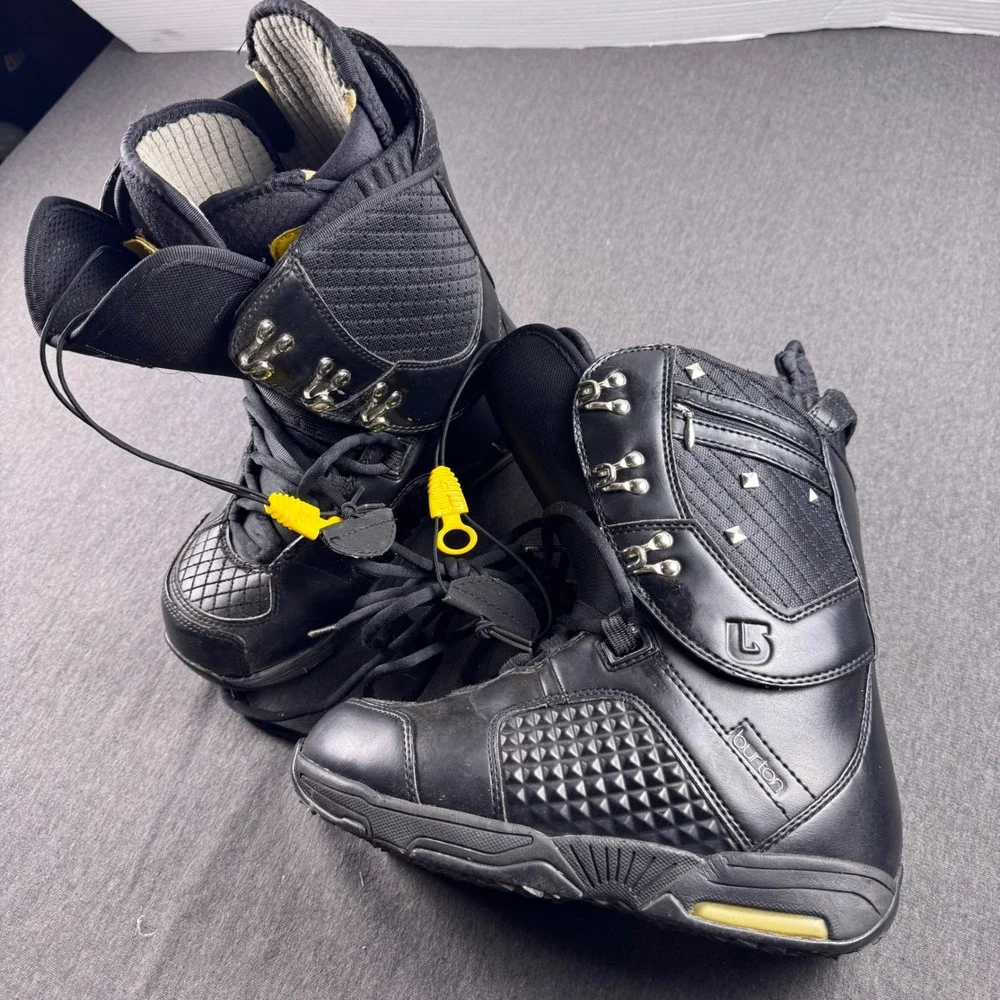 Burton Sapphire Snowboard Boots Womens 8 Black Studded Quilted Lace Up 25 JPN‎